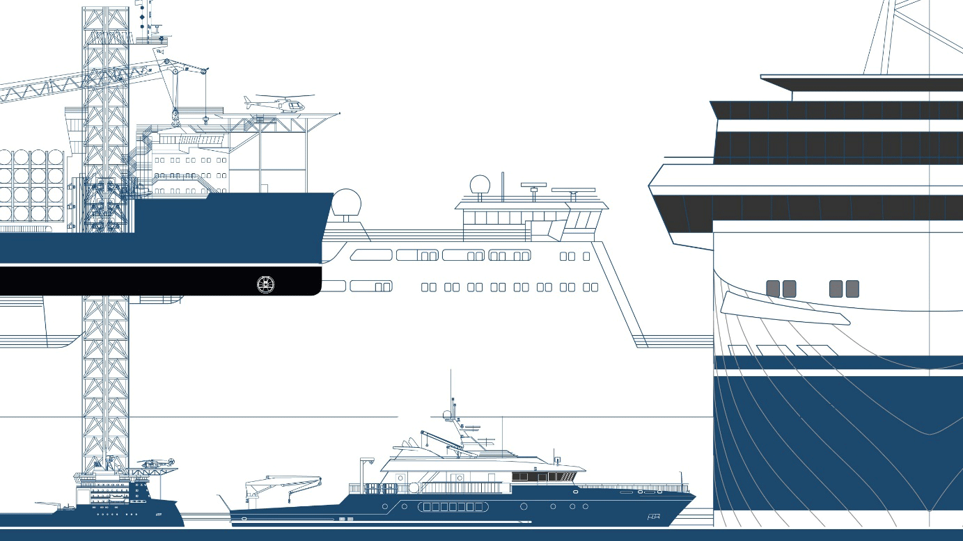 Skitser af skibe. Grafik: Knud E. Hansen